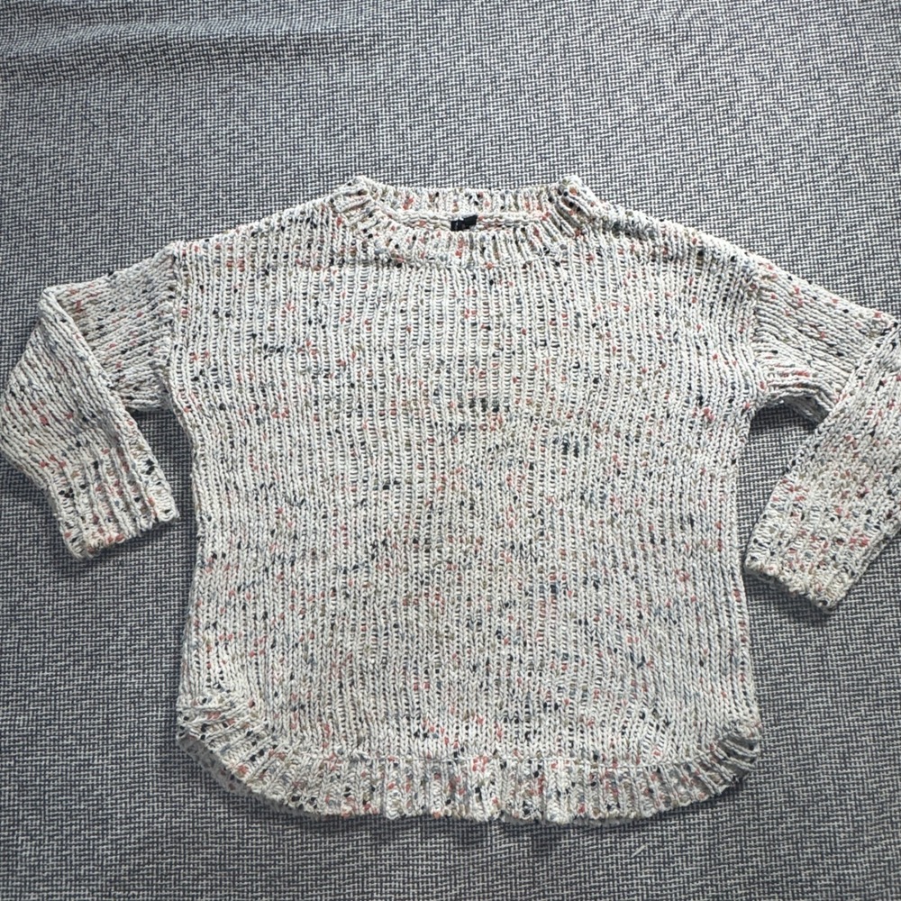 Moon & Madison Womens Large Confetti Chunky Knit Oversized Crewneck Sweater